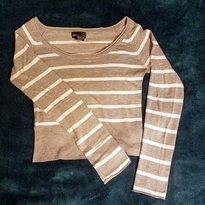 Wet Seal Cropped Striped Light Sweater Size S